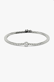 Silver Finish Solitaire Diamond Bracelet