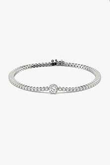 Silver Finish Solitaire Diamond Bracelet