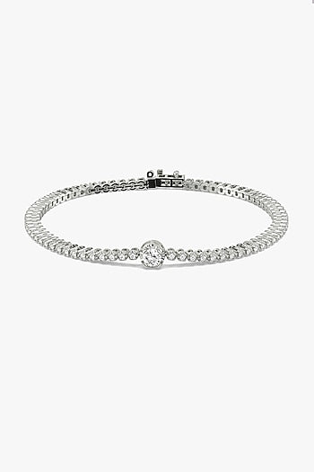 Silver Finish Solitaire Diamond Bracelet