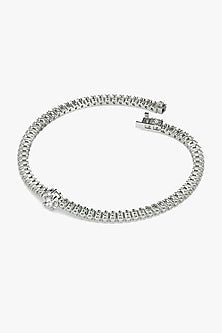 Silver Finish Solitaire Diamond Bracelet
