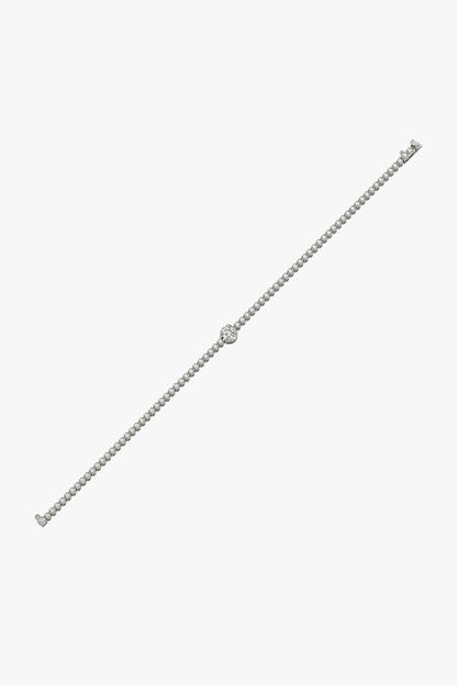 Silver Finish Solitaire Diamond Bracelet