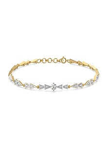 Gold Finish Solitaire Diamond Majestic Arc Bracelet