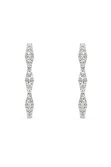 Gold Plated Diamond Radiance Edge Hoop Earrings