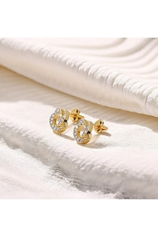 Gold Plated Diamond Stud Earrings