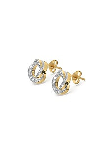 Gold Plated Diamond Stud Earrings