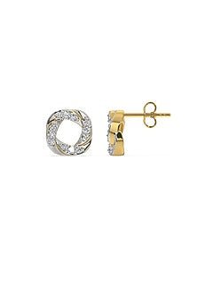 Gold Plated Diamond Stud Earrings