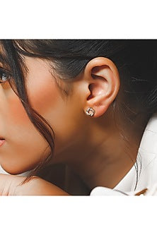 Gold Plated Diamond Stud Earrings