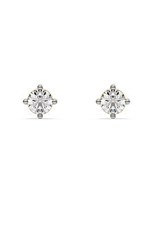 Gold Plated Solitaire Diamond Stud Earrings