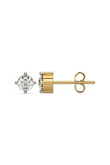 Gold Plated Solitaire Diamond Stud Earrings