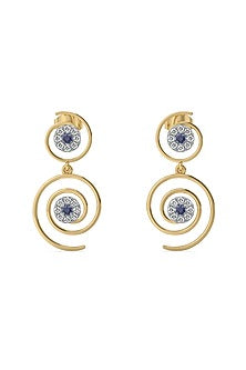Gold Finish Diamond Evil-Eye Elixir Drop Earrings