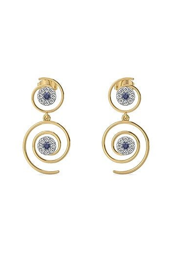 Gold Finish Diamond Evil-Eye Elixir Drop Earrings