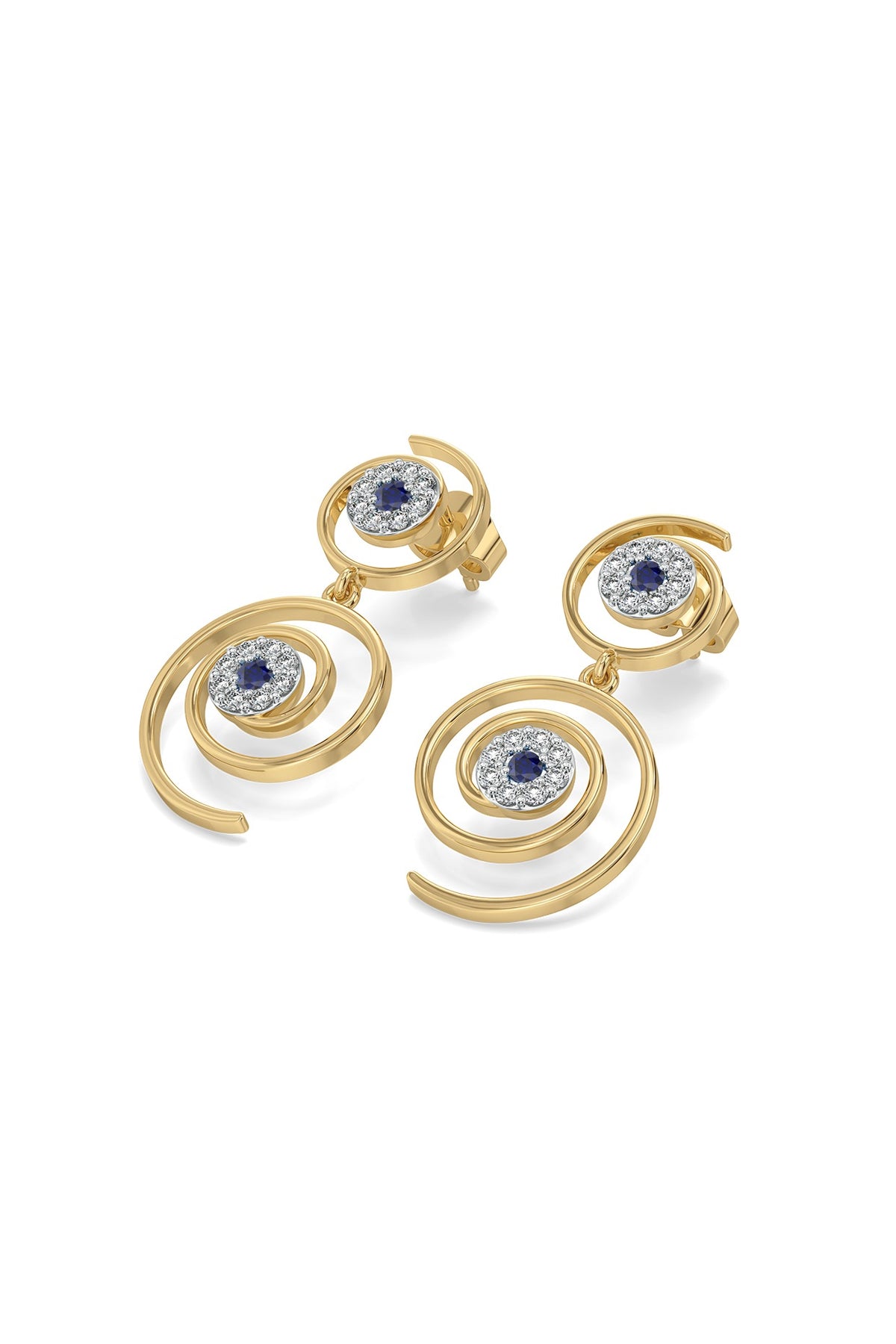 Gold Finish Diamond Evil-Eye Elixir Drop Earrings