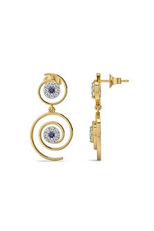 Gold Finish Diamond Evil-Eye Elixir Drop Earrings