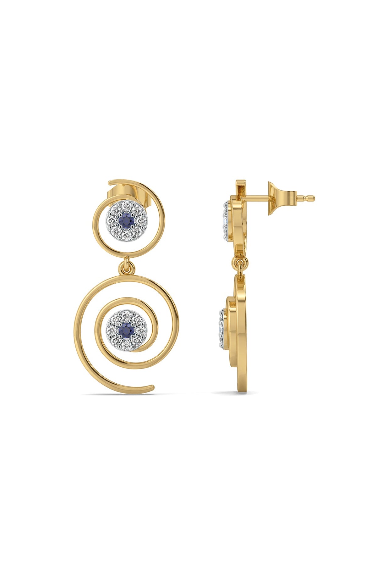 Gold Finish Diamond Evil-Eye Elixir Drop Earrings