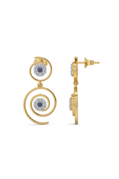 Gold Finish Diamond Evil-Eye Elixir Drop Earrings