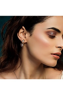 Gold Finish Diamond Evil-Eye Elixir Drop Earrings