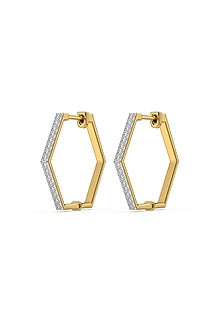 Gold Finish Diamond Huggie Earrings