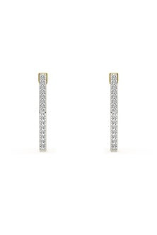 Gold Finish Diamond Huggie Earrings