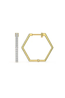 Gold Finish Diamond Huggie Earrings