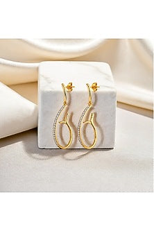 Gold Plated Diamond Siren Whisper Drop Earrings