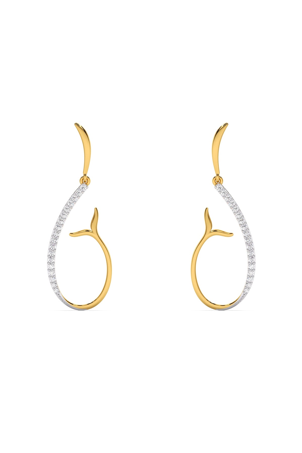 Gold Plated Diamond Siren Whisper Drop Earrings