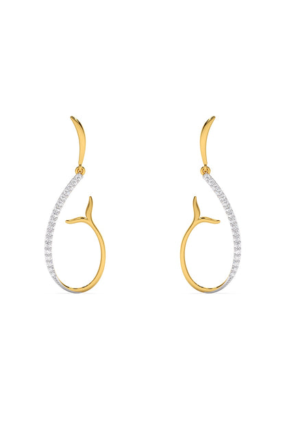 Gold Plated Diamond Siren Whisper Drop Earrings