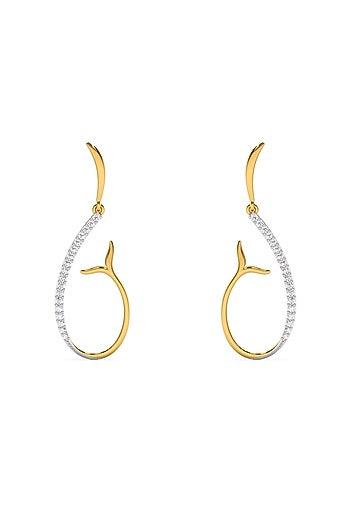 Gold Plated Diamond Siren Whisper Drop Earrings