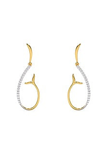 Gold Plated Diamond Siren Whisper Drop Earrings