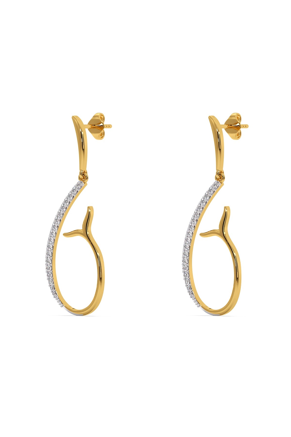 Gold Plated Diamond Siren Whisper Drop Earrings