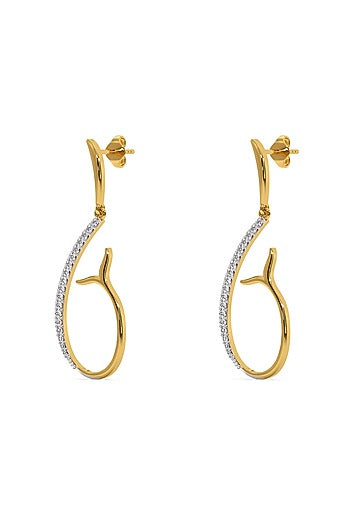 Gold Plated Diamond Siren Whisper Drop Earrings