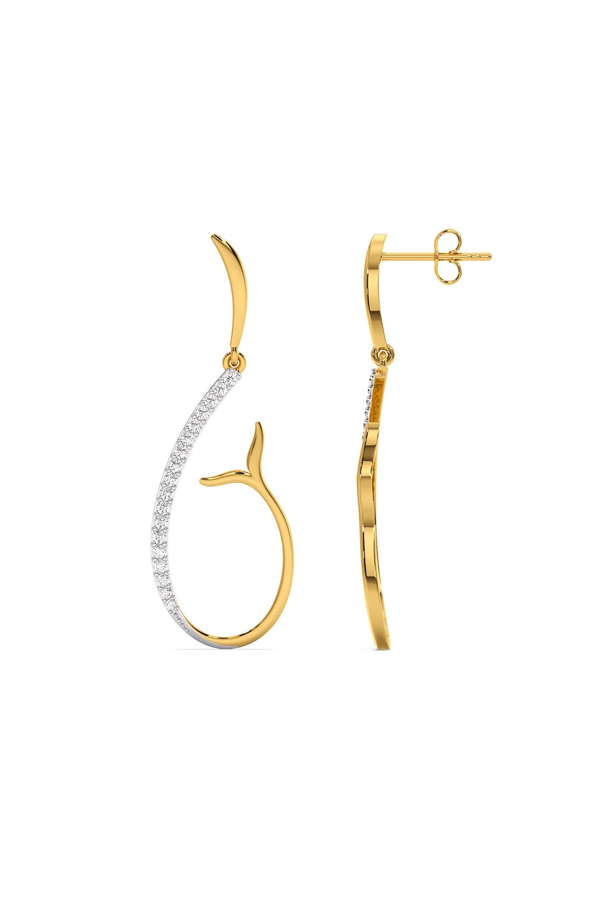 Gold Plated Diamond Siren Whisper Drop Earrings