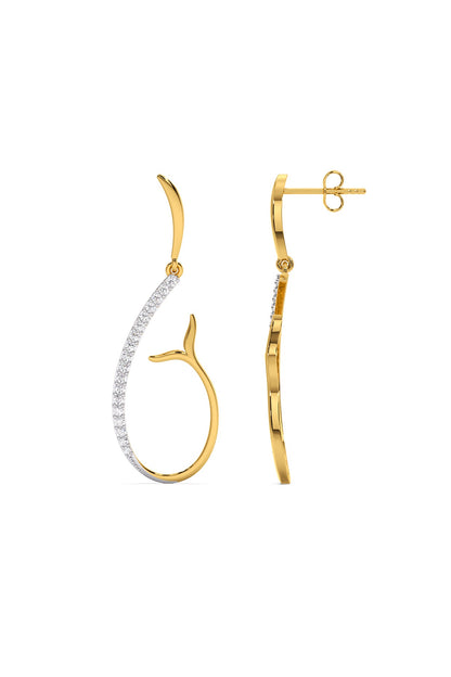 Gold Plated Diamond Siren Whisper Drop Earrings