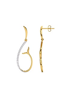 Gold Plated Diamond Siren Whisper Drop Earrings