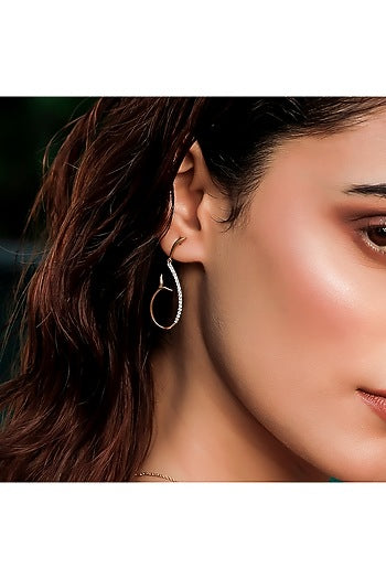 Gold Plated Diamond Siren Whisper Drop Earrings