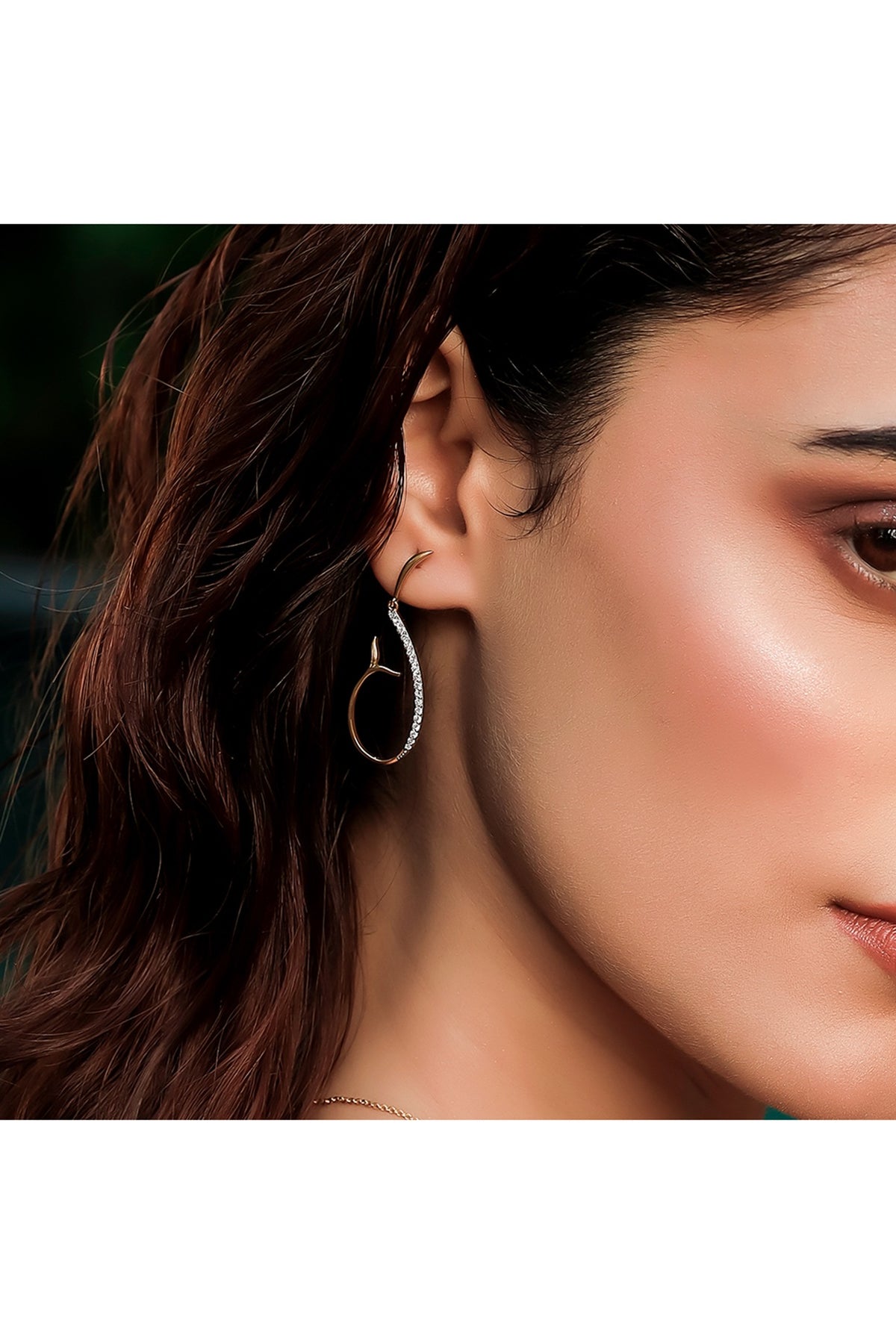 Gold Plated Diamond Siren Whisper Drop Earrings