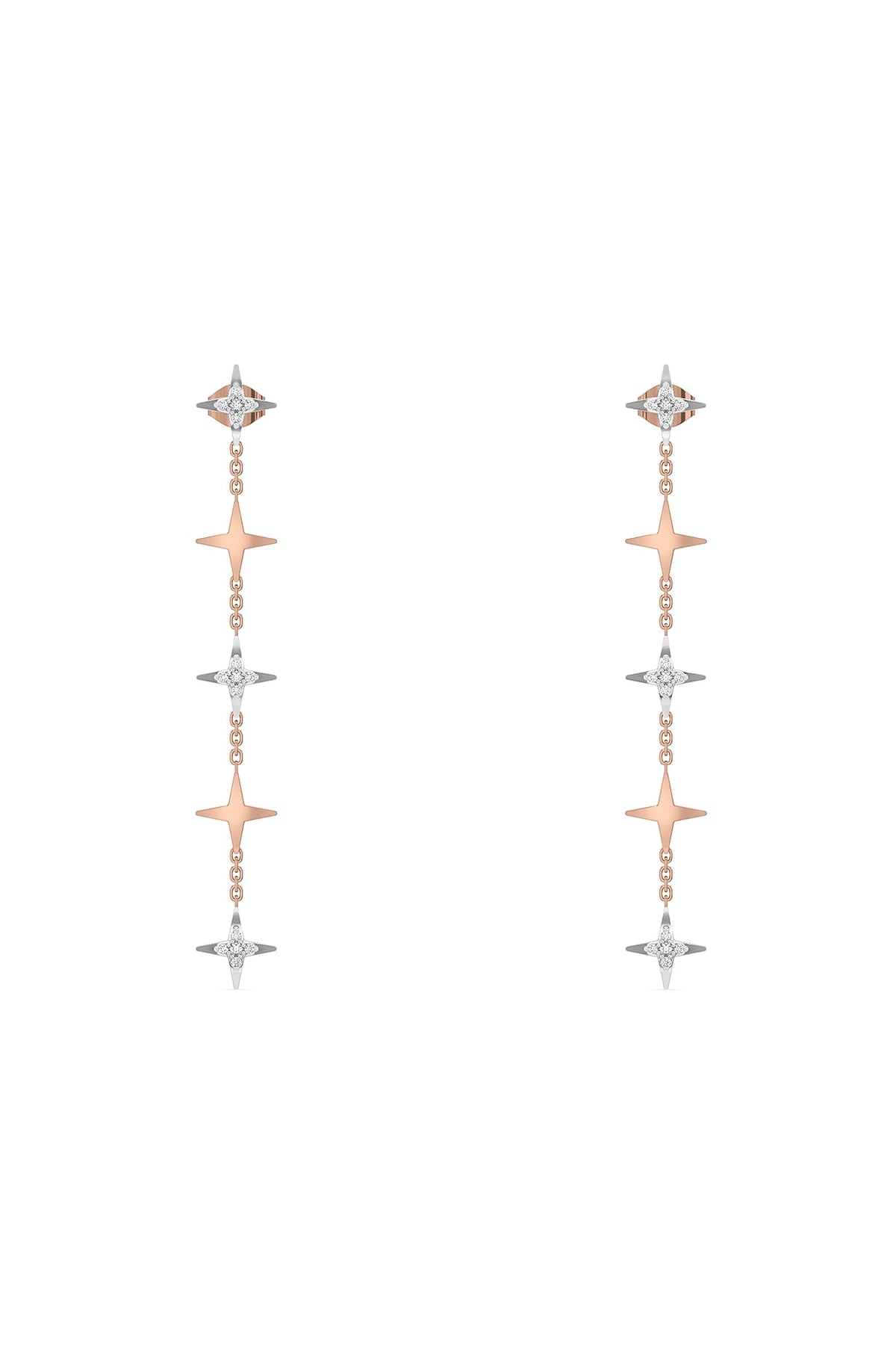 Gold Plated Diamond Dangler Earrings