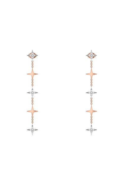 Gold Plated Diamond Dangler Earrings