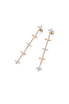 Gold Plated Diamond Dangler Earrings