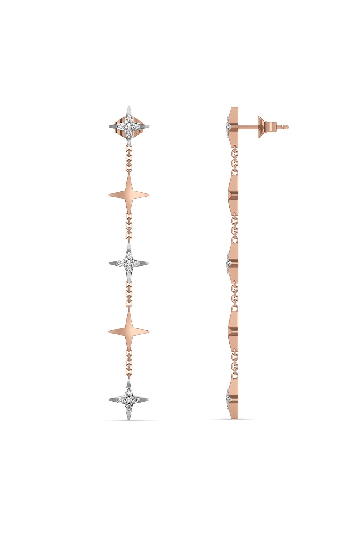 Gold Plated Diamond Dangler Earrings