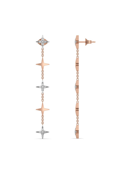 Gold Plated Diamond Dangler Earrings