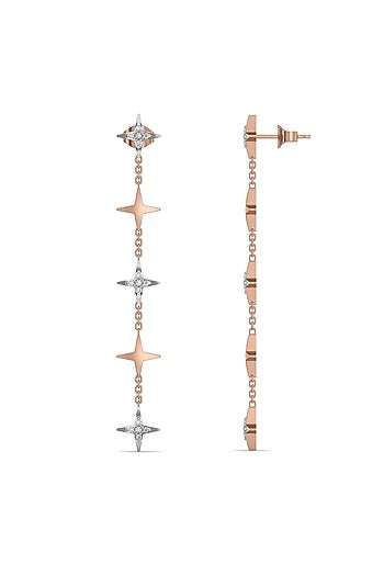 Gold Plated Diamond Dangler Earrings