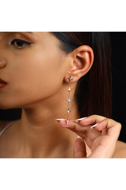 Gold Plated Diamond Dangler Earrings