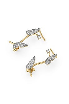 Gold Plated Diamond Butterfly Ear cuffs