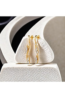 Gold Plated Diamond Whimsical Wing Drop Earrings
