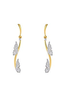 Gold Plated Diamond Whimsical Wing Drop Earrings