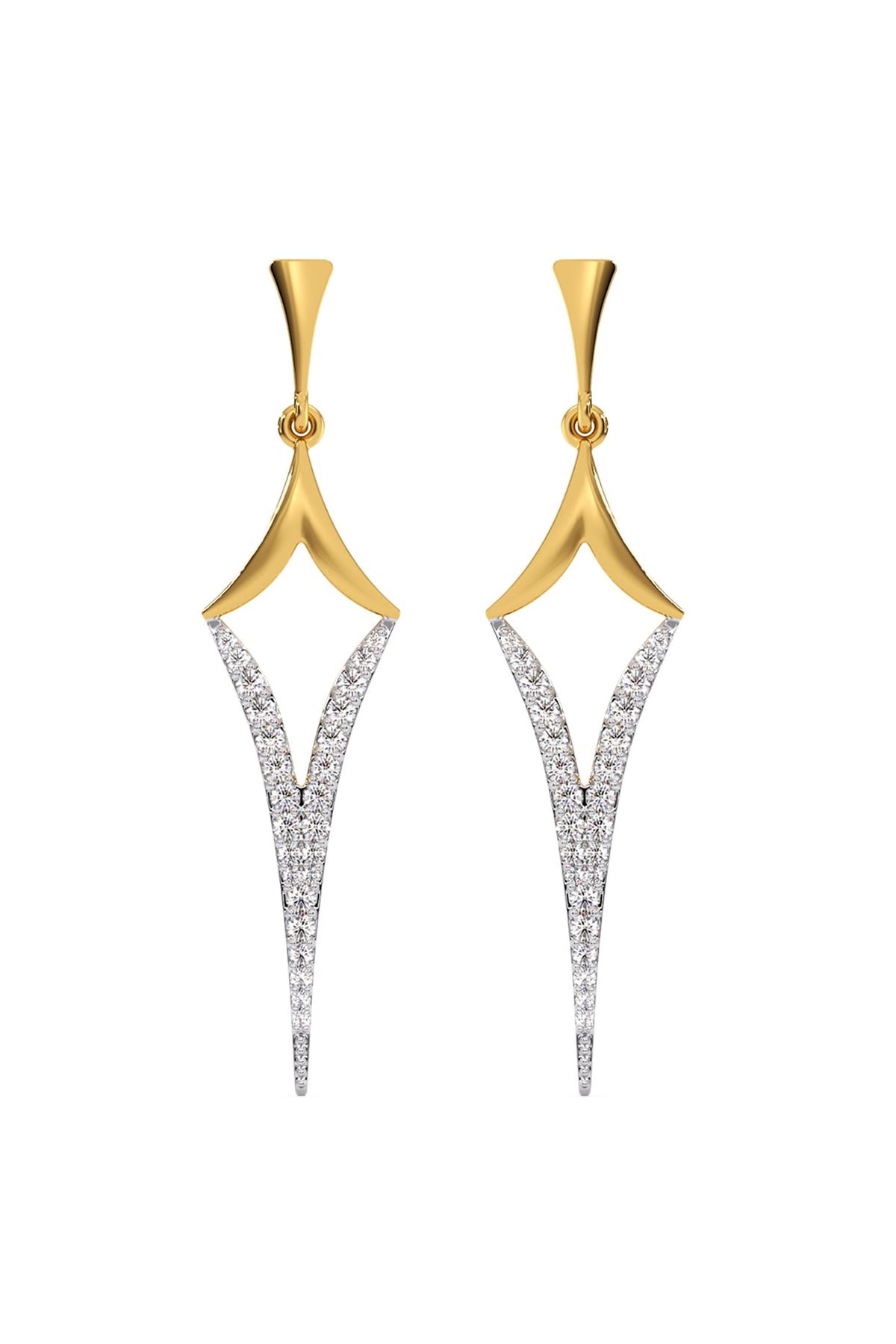 Gold Plated Lab-Grown Diamond Drop Earrings
