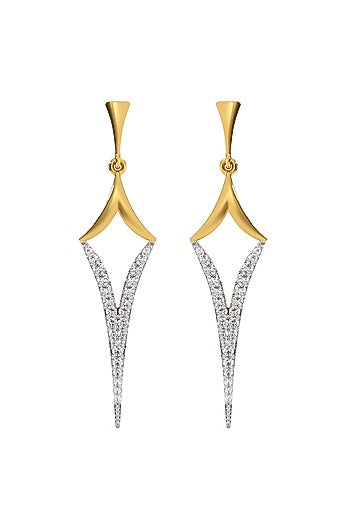 Gold Plated Lab-Grown Diamond Drop Earrings