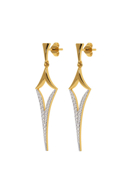 Gold Plated Lab-Grown Diamond Drop Earrings