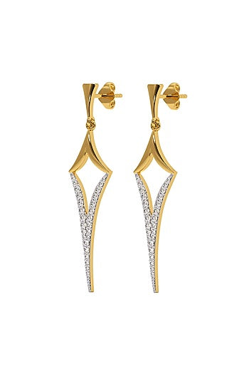 Gold Plated Lab-Grown Diamond Drop Earrings
