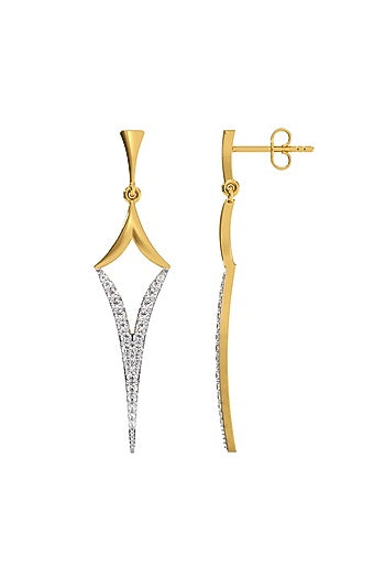 Gold Plated Lab-Grown Diamond Drop Earrings